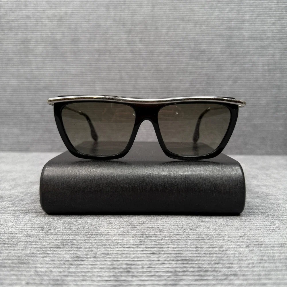 Victoria Beckham VBS94 C1 Y2k Sunglasses Black Silver Square Frame 56-15-140‎